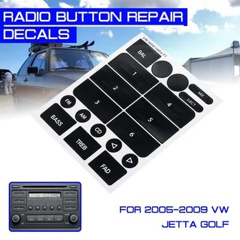 1x Автомобильное радио стерео Изношенная кнопка для ремонта, наклейки для ремонта наклеек для Jetta Для Volkswagen Для Golf 2005 2006 2007 2008 2009