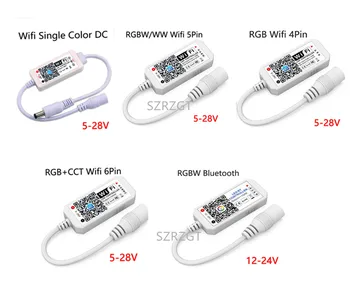 DC5V 12V 24V RGB Светодиодный Wifi Контроллер RGBW RGBWW Bluetooth WiFi Светодиодный контроллер Для 5050 2835 WS2811 WS2812B светодиодной ленты Magic Home