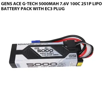 Gens Ace G-Tech 5000 мАч 7,6 В 100C 2S1P Lipo аккумулятор с разъемом EC3