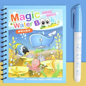 Игрушки Le Montessori Многоразовый Набор Книжек-раскрасок Magic Water Блокноты для рисования Сенсорная Игрушка для детей раннего возраста Подарок на День рождения