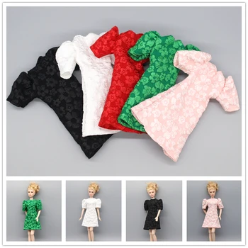 Платье с цветочным рисунком /белое черное розовое зеленое платье с пышными рукавами, юбка, одежда, костюм для куклы Барби Xinyi Fr2 ST длиной 30 см
