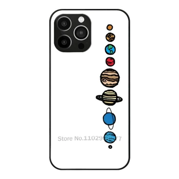 Цветной Задний Стеклянный Чехол Planets Для Iphone 14 13 Pro 11 12 7 8 Plus Xr X Xs Max 6S 5S Закаленный Чехол Для Телефона Planets Geeleebee